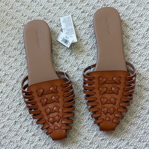 Old Navy Brown Woven Slip-On Mules